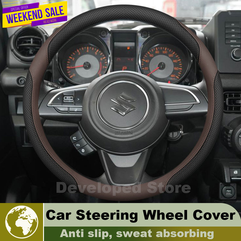 Car Steering Wheel Cover Anti Slip Breathable - Deri Araba Direksiyon Kapağı Suzuki Jimny