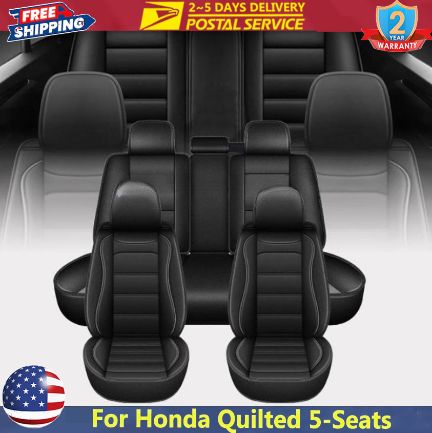 Leather Car Seat Covers Full Set Universal - Siyah Evrensel Koltuk Kılıfı 5 Koltuk