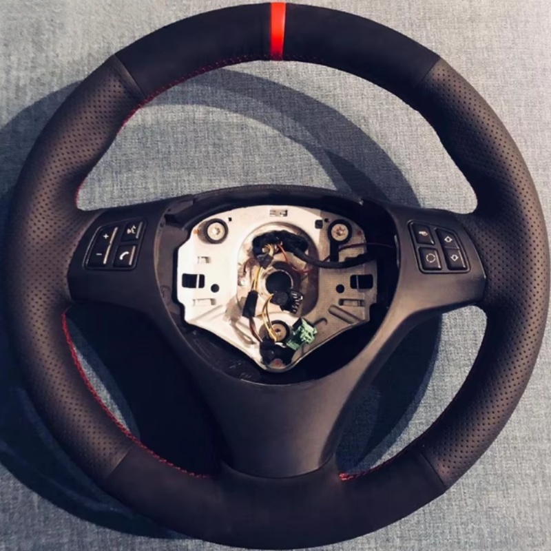 Car Steering Wheel Cover Anti Slip Breathable - BMW E84 için Özelleştirilebilir Kaymaz Deri