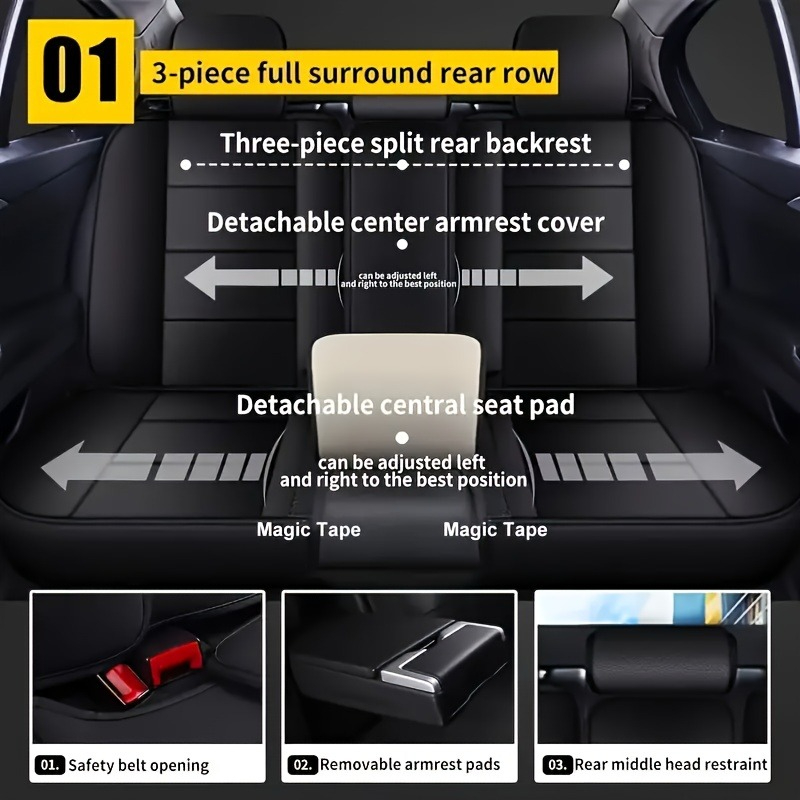 Jetour T2, Dacia Jogger, EX30, - Leather Car Seat Covers Full Set Universal incelemesi ve fiyatı