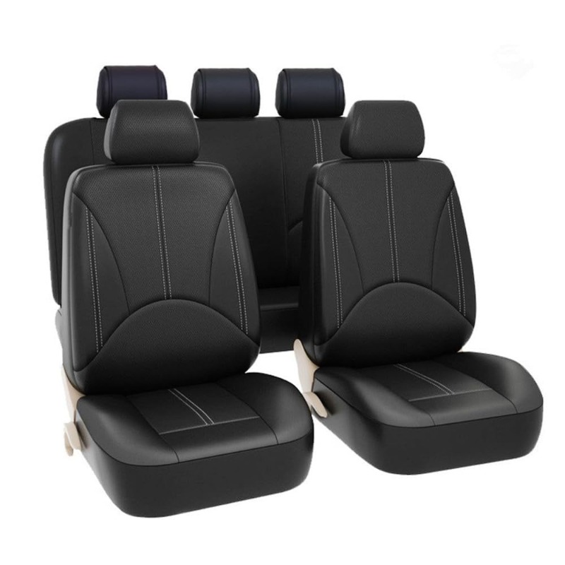 Evrensel Siyah PU Deri Araba K - Leather Car Seat Covers Full Set Universal incelemesi ve fiyatı